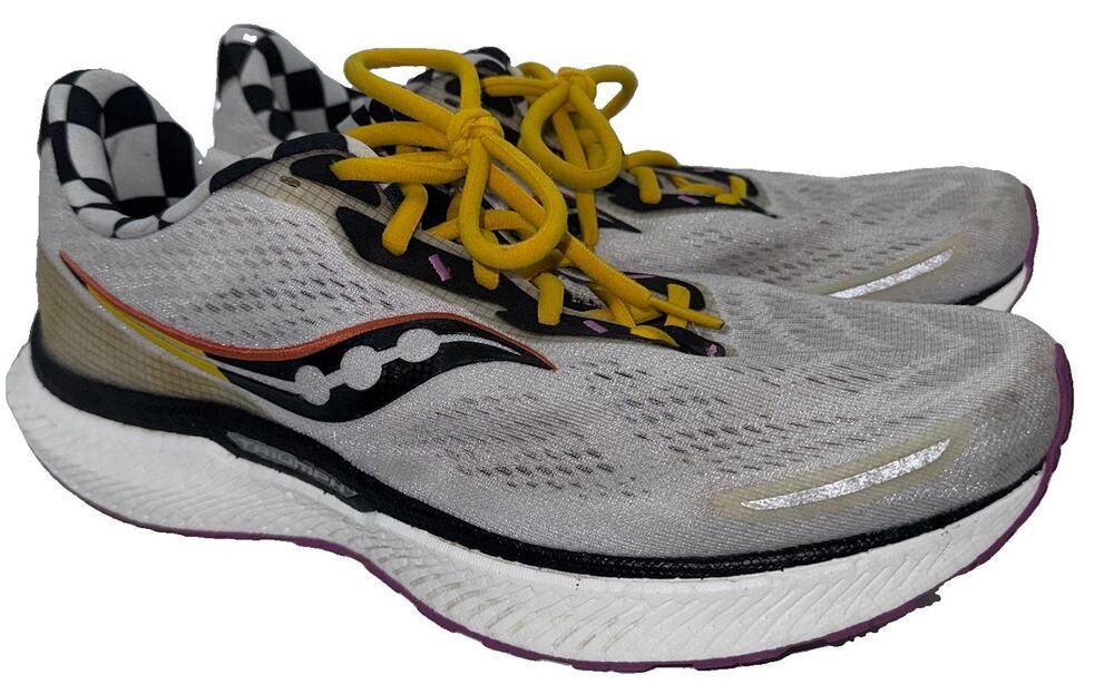 Saucony Triumph 19 Reverie Check White Yellow Purple Women’s 12 S10678-40